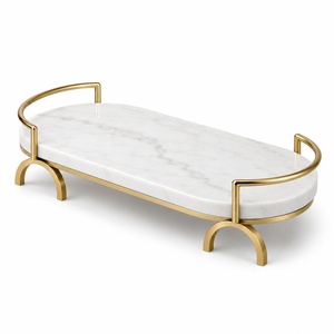 <b>Black</b> marble tray gold handle serving tray decorative organizer <b>vanity</b> tray coffee <b>table</b> tray bathroom tray jewelry tray luxury - Product Image 5