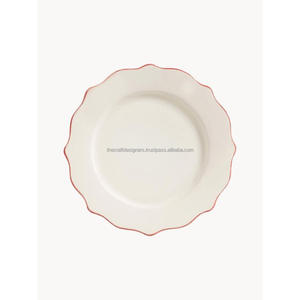 Assiette en émail blanc, style floral, plat en métal décoratif, assiette de service réutilisable pour les fournitures de restaurant et de café - Product Image 4