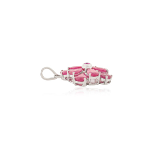 Amuleto de Flor de Rubí Genuino en Plata S925 Hecho a Mano, Diseño Elegante y Minimalista, Joyería Fina al por Mayor para Boutiques - Product Image 5