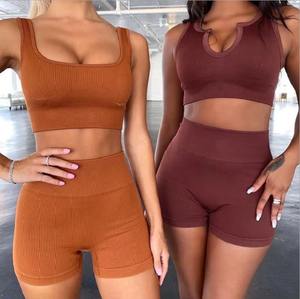 Vêtements de sport de haute qualité pour femmes, vêtements de gym, vêtements de fitness, vente en gros, ensemble de yoga à séchage rapide en deux pièces - Product Image 1