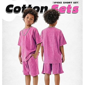 Men Relaxed Fit Summer Outfit T Shirt Shorts Cotton Casual Streetwear Matching Acid Wash <b>Set</b> - Product Image 3