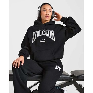 New High Quality Winter Women 100% Cotton Thermal Fleece Pullover Hoodies Custom Logo Printed Breathable Eco-Friendly - Product Image 4
