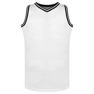 เสื้อบาสเก็ตบอลฤดูร้อนคุณภาพสูงสำหรับผู้ชาย สีขาว ดีไซน์ตาข่าย ระบายอากาศได้ดี พิมพ์ลาย ขายส่ง - Product Image 2