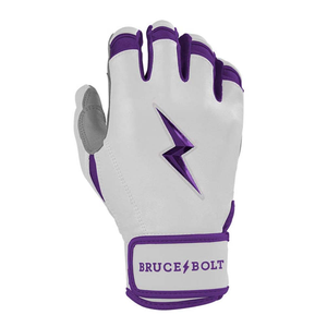 Bruce <b>Bolt</b> Leather Batting Gloves Black Padded <b>Hook</b> and Loop Closure Unisex Adult Training Durable Wrist Support - Product Image 4