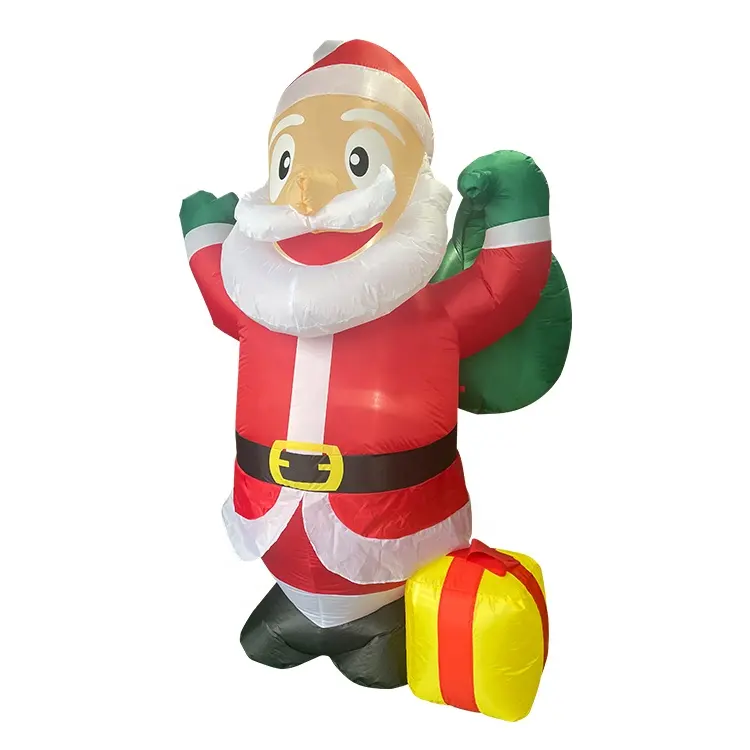 8ft Christmas Inflatable Xmas Decorations Blow Up Santa Carry Gift Bag Party Yard Decoration With Build In Led Light