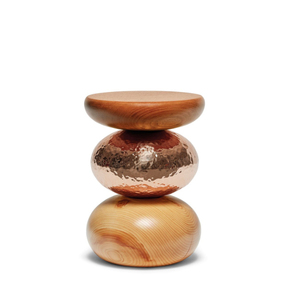 <b>Wooden</b> <b>Stool</b> With Hammered Copper Accent Handmade Living Room Furniture Home Decor Ottoman Wholesale <b>Stools</b> On Sale - Product Image 1
