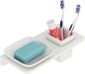 Support mural carré en verre pour savon, finition chromée en alliage de zinc, accessoire de salle de bain pour douche et savon liquide - Product Image 1