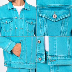 Veste en jean d'hiver pour homme, look décontracté intemporel, tissu en jean robuste, structure classique, confortable à porter au quotidien, respirant - Product Image 6