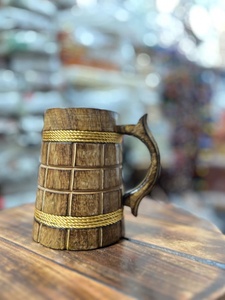 Jarra de Cerveza de Madera Hecha a Mano, Calidad Premium, Jarra Clásica de Madera, Certificación CE, Apta para Lavavajillas y Microondas, Personalizable - Product Image 5