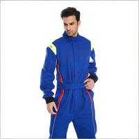 Combinaison de course ignifuge bleue pour homme, manches longues, en polyester, pour karting, toutes saisons, adulte, moto, course automobile