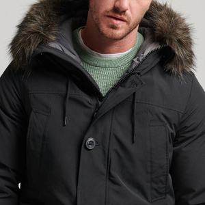 Parka mi-longue pour homme avec logo personnalisé, en duvet d'oie de luxe, épaisse et chaude, en toile, pour un style décontracté en extérieur, idéale pour l'hiver rigoureux - Product Image 4