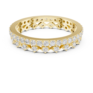 Anillo de Eternidad con Corona de Oro Amarillo para Mujer, Anillo de Boda de Cristal de Lujo, Regalo de Joyería de Moda para Aniversario - Product Image 2