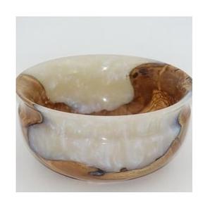 Bol en bois moderne fait main en résine époxy, bords en bois naturel, revêtement en résine cristalline, écologique, sans plomb, pour un intérieur contemporain - Product Image 4