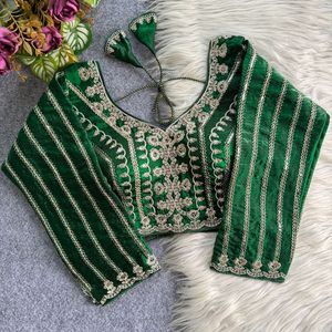 Designer <b>Gold</b> Embroidery And Coding Sequence Work Fandy Silk Fully Stitched Readymade <b>Blouse</b> - Product Image 1