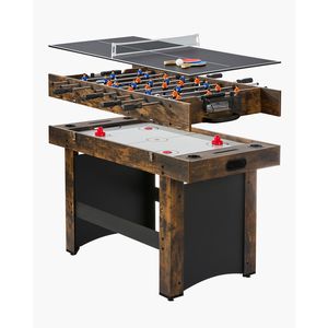 Set Tavolo da Gioco 3-in-1 in Plastica 54 Pollici: Air Hockey + Ping Pong + Calcio Balilla Multifunzione - Product Image 3