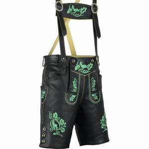 Lederhosen noirs pour hommes Oktoberfest en cuir véritable, tailles européennes 46 à 62, en stock - Product Image 1