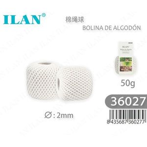 Corda di cotone Ilan da 2 mm, 50 g, per lavori artigianali e progetti fai-da-te - Product Image 1