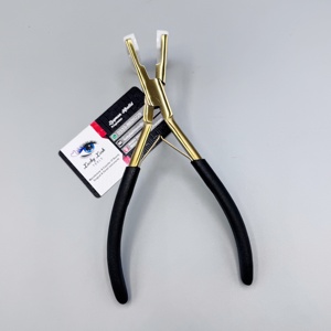 Outils pour extensions de cheveux Lucky Lash, usage commercial, acier inoxydable, poignée noire, finition dorée, installation et retrait de micro-anneaux, perles, extensions de cheveux - Product Image 5