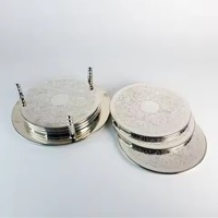Ensemble de sous-verres en métal finition or de qualité supérieure pour la protection des tasses et la décoration élégante de la table basse