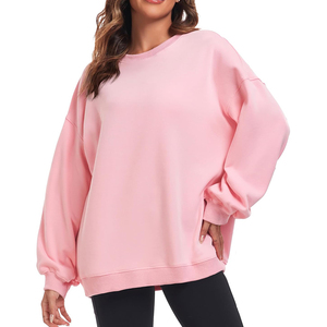 Latest Design HI-GLOW <b>Women's</b> 100% Cotton Waterproof Loose Fit Long Sleeve Pullover Sweatshirt OEM Services Custom - Product Image 1