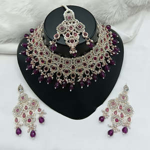 Juego de Joyería de Moda Jewelemarket, Collar de Diseño con Perlas y Cuentas con Piedras Austriacas Brillantes 10575420BLP - Product Image 3