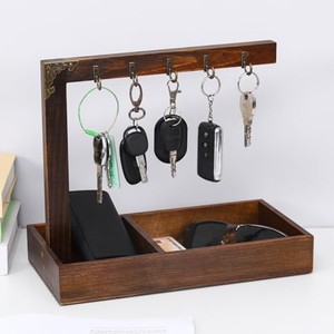 Mahogany Wood Premium <b>Key</b> Organizer with Metal Frame - Wholesale Executive Desk Organizer - Product Image 4