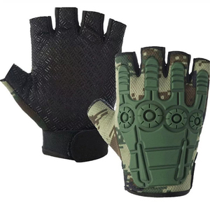 Gants tactiques en cuir demi-doigts pour la randonnée en plein air, la chasse, le sport, la gym, l'entraînement et l'équitation - Product Image 4