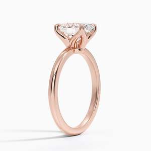 Elodie 1.8mm <b>Solitaire</b> Moissanite Engagement <b>Ring</b> with Prong Setting 14K Gold Plated for Wedding & Anniversary - Product Image 4