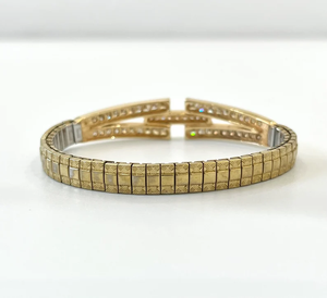 Brazalete Geométrico con Diamantes, Chapado en Oro de 14K, con Incrustaciones, Joyería de Boda para Mujer - Product Image 2