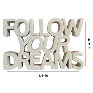 Sigue tus Sueños, Artículo Decorativo Estético Motivacional para Mesa, Decoración para el Hogar, Estudio, Escritorio, Decoración de Habitaciones, Pintado en Blanco - Product Image 6