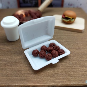 Boîte à fast-food miniature en plastique 1:12, meubles de maison de poupée, conteneur décoratif, modèle à l'échelle, accessoire blanc - Product Image 2