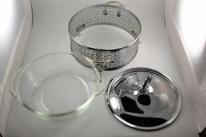 Cazuela Grabada con Acabado Plateado Real y Patas Decorativas para Servir Comida Caliente en la Mesa de Comedor y Eventos Festivos, de la India - Product Image 3