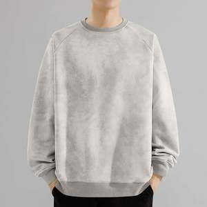 Hot Selling High Quality OEM Custom Logo Winter <b>Drop</b> Shoulder <b>Acid</b> Washed Oversized Men's Sweatshirt 380 GSM Heavyweight Fleece - Product Image 5