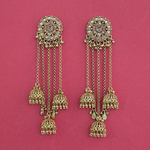 Jhumki Cachemiri Antique avec Placage Or Mat 231928, Bijoux Fantaisie Artificiels, Exportateur en Inde - Product Image 5