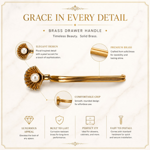 Premium luxury Solid Brass Shell Cabinet Handle Pearl <b>Drawer</b> <b>Pull</b> Luxury Furniture Hardware for Cupboards Wardrobes and Dressers - Product Image 5