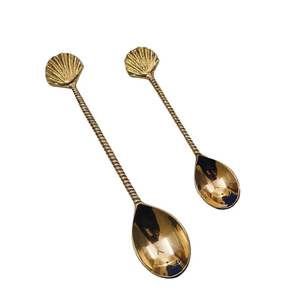 Cuchara de Postre, Sopa y Té con Diseño de Cactus, Cuchara Dorada de Latón con Relieve para el Hogar y Hoteles - Product Image 3