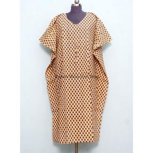 Caftán Indio para Mujer, 100% Algodón Orgánico, Estampado Floral, Ropa de Verano para Otoño y Primavera - Idea de Regalo - Product Image 1