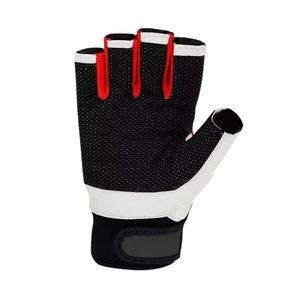 Exercise <b>Gloves</b> <b>Red</b> Accent Padded Palm Lifting <b>Gloves</b> for Hand Protection Custom Manufacturer - Product Image 3