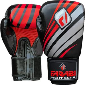Gants de boxe en similicuir Farabi Sports en gros - Sangles auto-agrippantes personnalisables, respirants et légers pour l'entraînement - Product Image 5