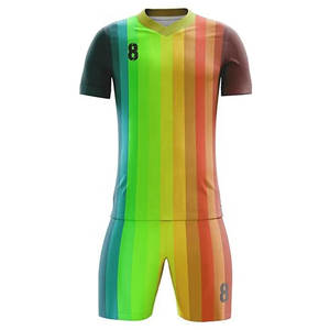Conjunto de Uniforme de Fútbol Sublimado Multicolor con Cuello Redondo, Nombre y Número Personalizados, Transpirable y de Secado Rápido - Product Image 2