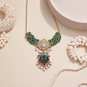 Collier ras-de-cou en pierres précieuses avec perles de cristal et perles de culture - Bijoux de mode - Product Image 3