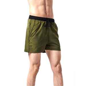 Shorts de plage pour hommes de haute qualité, avec logo personnalisé, fermeture à cordon, style décontracté, en tissu tricoté, couleur unie, en toile, mi-longueur devant - Product Image 3