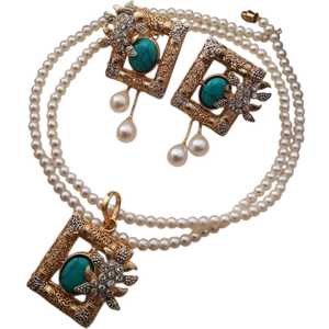 Juego de Joyería Kundan de Latón de 3 Piezas, Diseño Personalizado, Collar y Aretes, Joyería de Moda de Alta Calidad, Colección Nupcial - Product Image 1