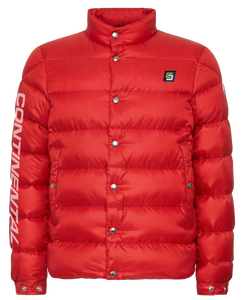 Blouson d'hiver matelassé à capuche pour homme, coupe-vent décontracté avec blocs de couleur et patchs lettres, fermeture boutonnée - Product Image 2