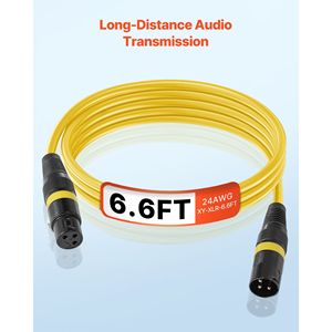 Paquete de 10 Cables DMX XLR Macho/Hembra de 6.5 pies, Blindados y Chapados en Oro, para Micrófonos y Altavoces - Product Image 5