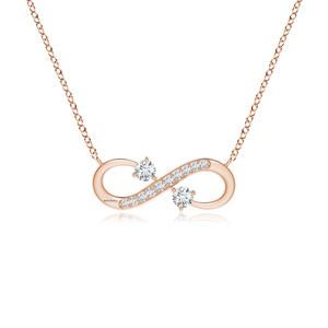 จี้เพชรทรงกลม Infinity แบบ Lab Grown ประดับด้วย Pave Accents ในทอง 10K 14K 18K เงินแท้ 925 935 ของขวัญเครื่องประดับชั้นดี - Product Image 3