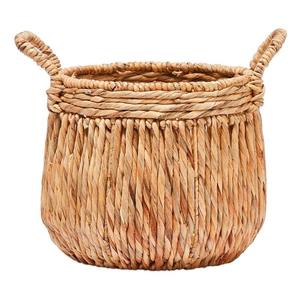 Cesta de almacenamiento rústica de jacinto de agua con asas, cesta de almacenamiento hecha a mano, venta al por mayor, ecológica, hecha en Vietnam - Product Image 3