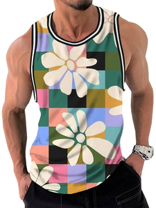 เสื้อกล้ามคอกลมผ้าฝ้าย 100% แบบกำหนดเองสำหรับผู้ชาย เป็นมิตรกับสิ่งแวดล้อม เหมาะสำหรับเล่นกีฬา ออกกำลังกาย ฟิตเนส ฝึกซ้อม  แบบซับลิเมชั่น - Product Image 5