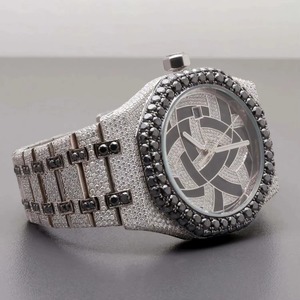 Reloj Mecánico de Lujo con Diamante de Corte Redondo D VVS1, con Función de Fecha, Estilo Hip Hop, Caja de Cerámica, para Hombre y Mujer, Fabricante Indio - Product Image 2