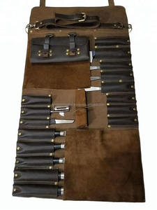 Étui de rangement pour couteaux de chef en cuir véritable avec protection et anti-odeurs, organiseur de voyage professionnel LBKR-0031 - Product Image 6